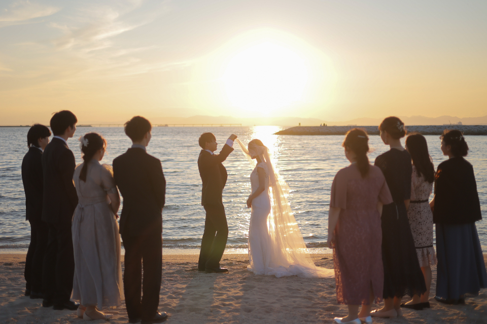 岐阜フォトウェディング、前撮り岐阜、ビーチフォト、りんくうビーチ常滑ならラフフォトへ