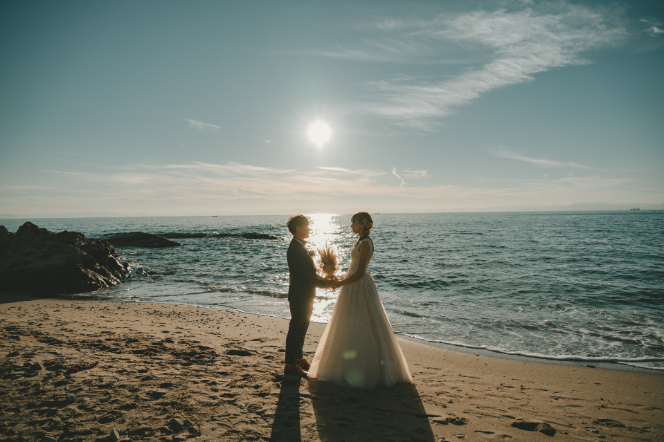 岐阜フォトウェディング、前撮り岐阜、ビーチフォト、野間灯台前撮りならラフフォトへ