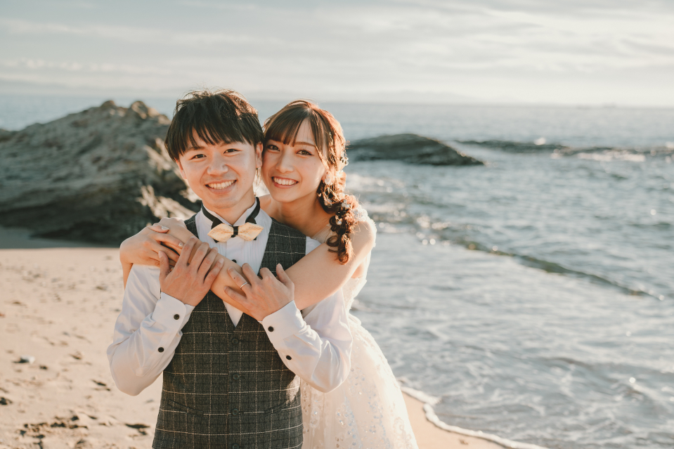 岐阜フォトウェディング、前撮り岐阜、ビーチフォト、野間灯台前撮りならラフフォトへ